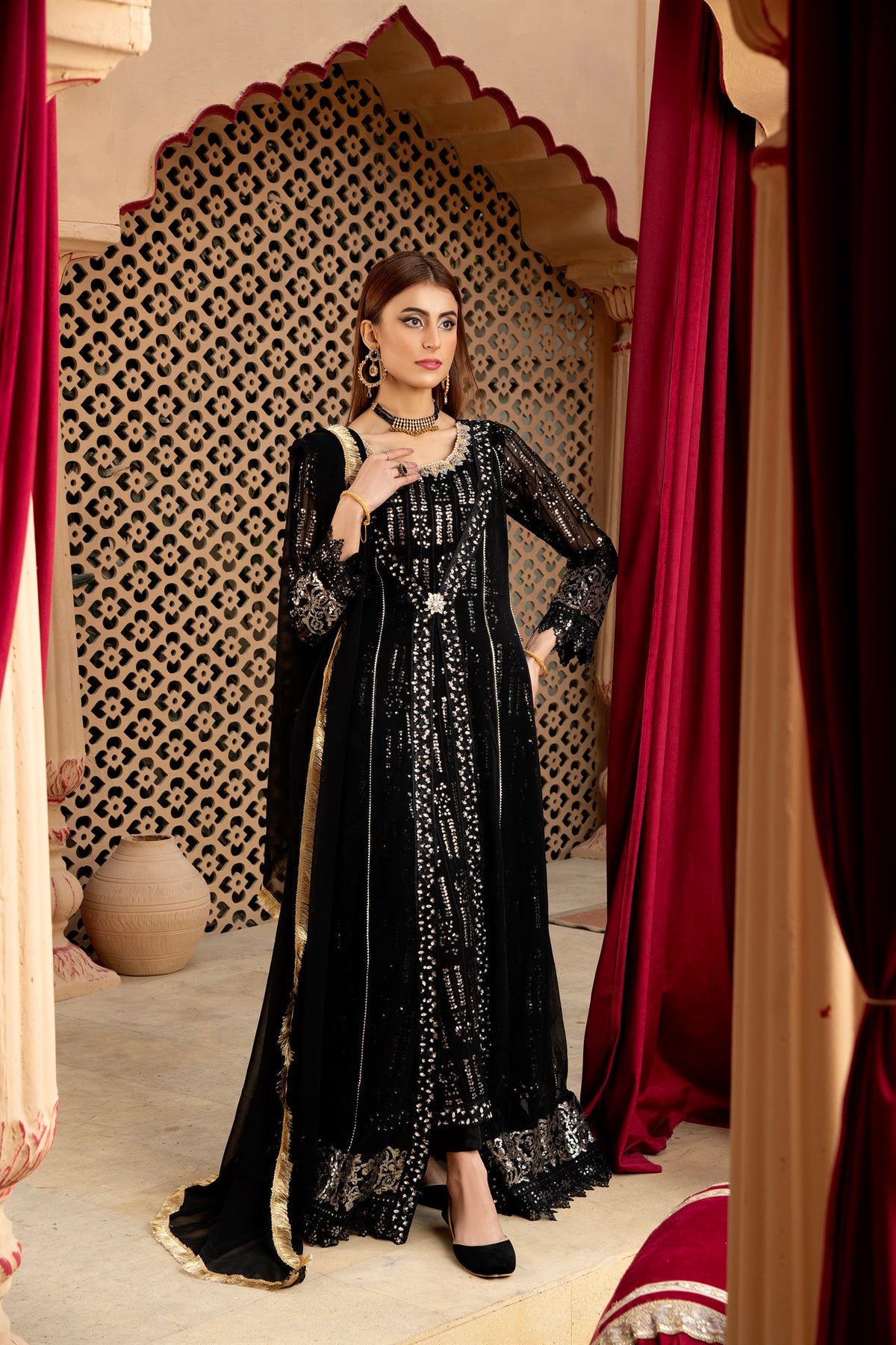 KURTI-B-005 - BLACK - LUXURY PRET