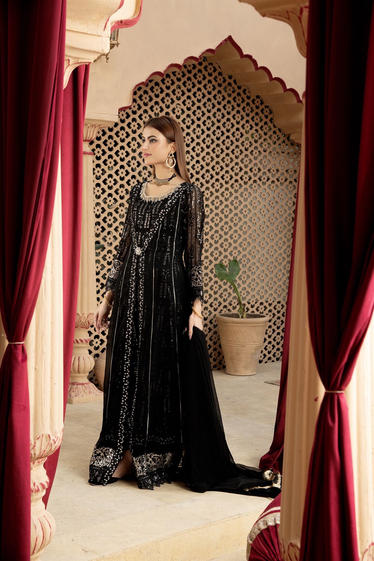 KURTI-B-005 - BLACK - LUXURY PRET