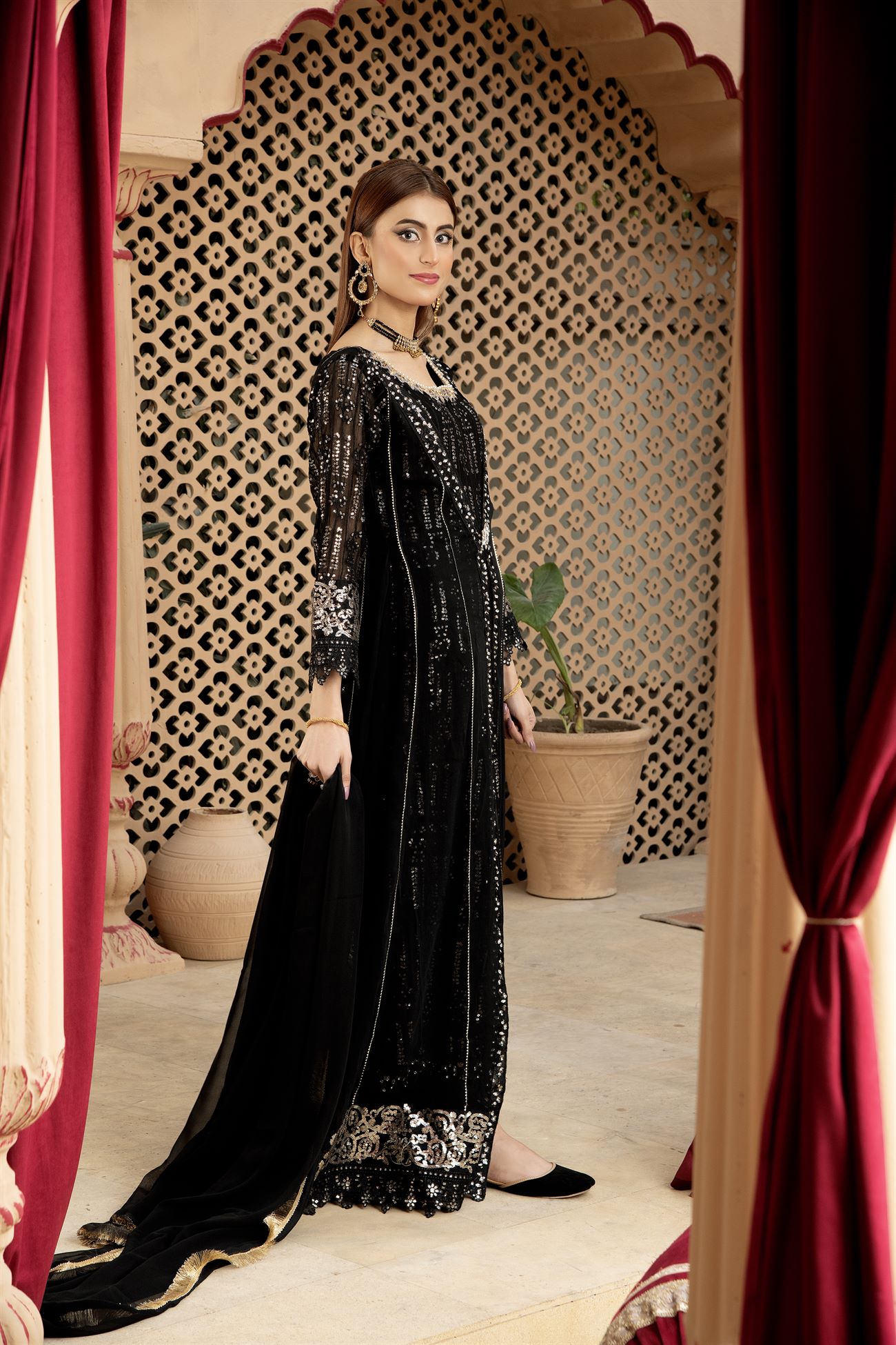 KURTI-B-005 - BLACK - LUXURY PRET