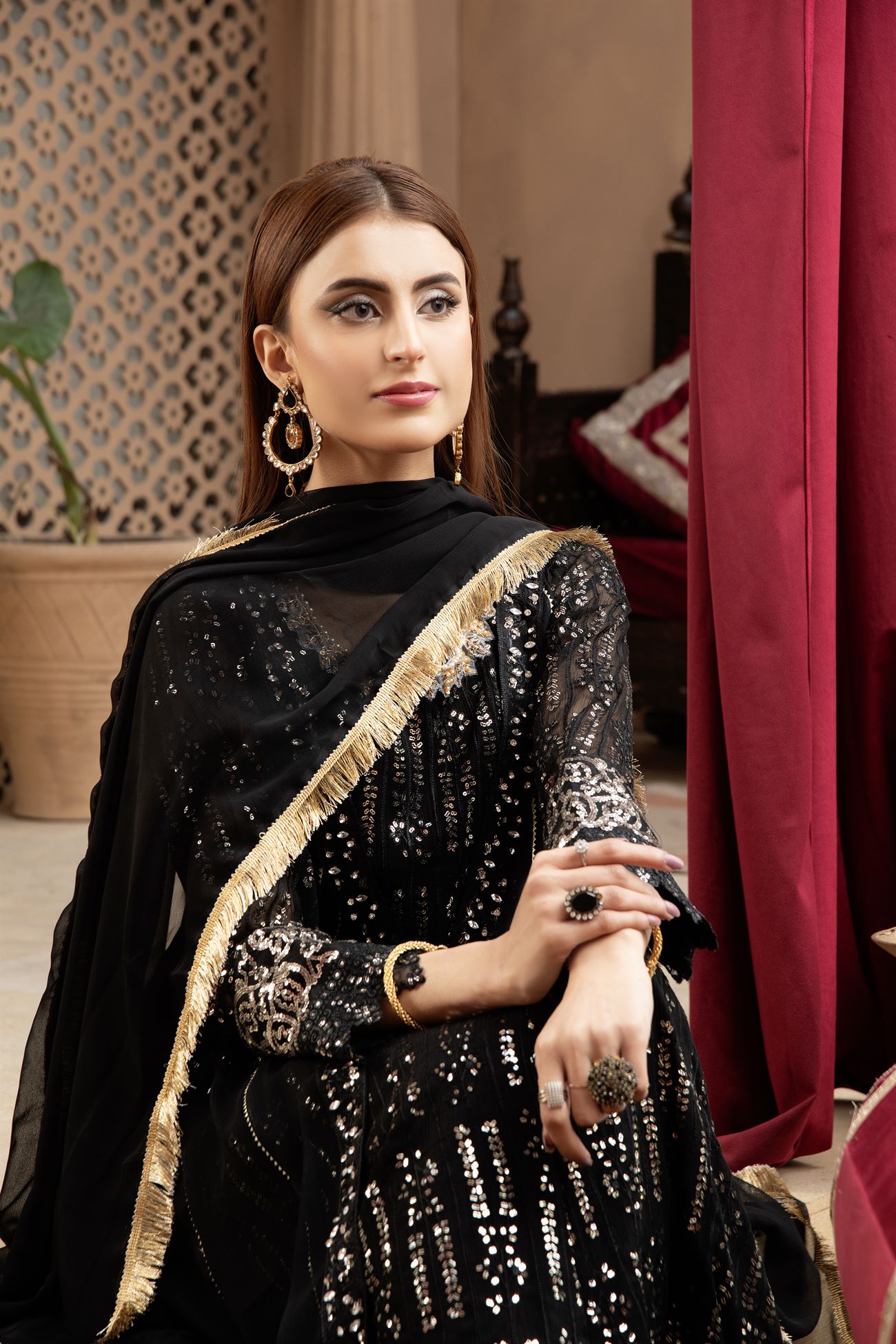 KURTI-B-005 - BLACK - LUXURY PRET