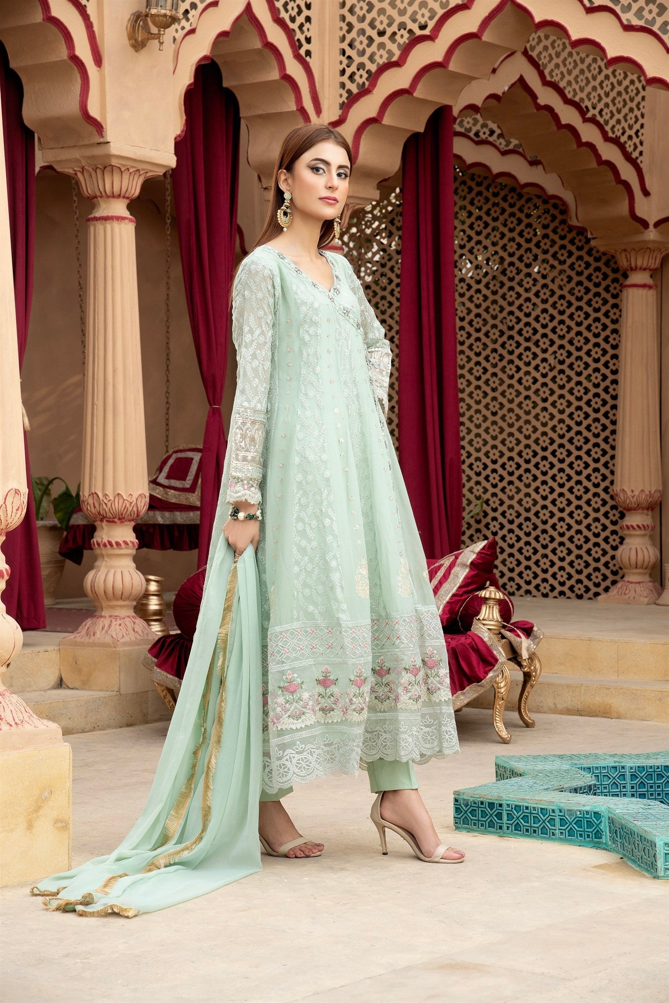 Angrakha-B-008 - AQUA - LUXURY PRET