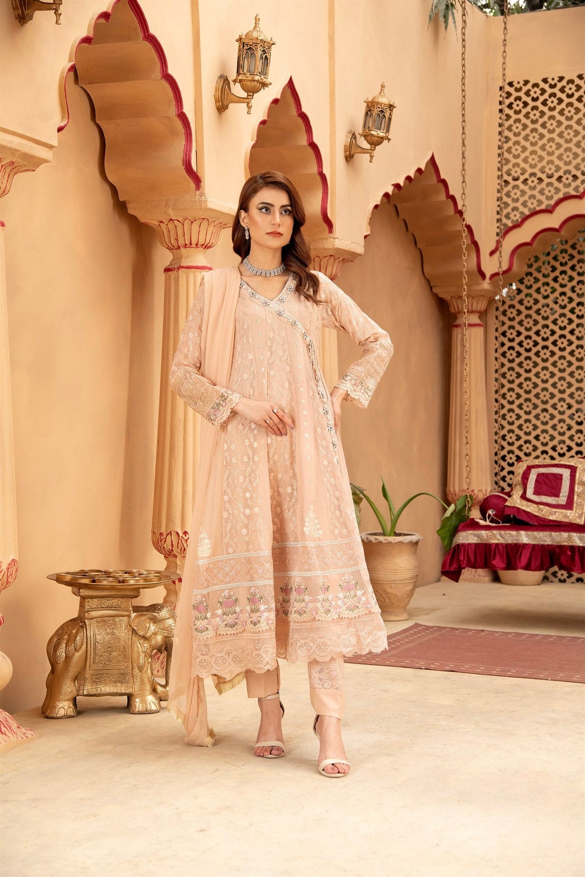 Angrakha-B-008 - PEACH - LUXURY PRET