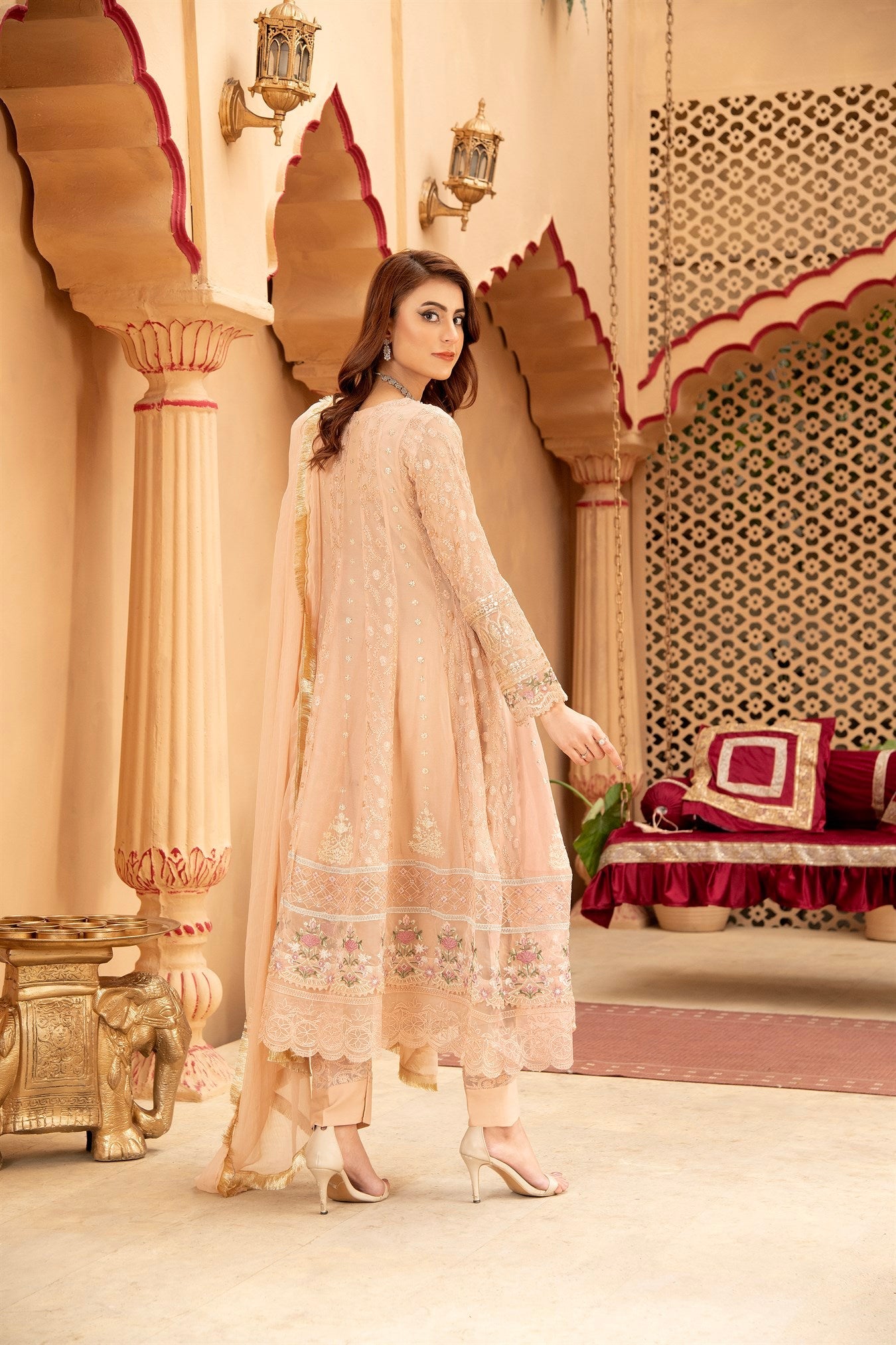 Angrakha-B-008 - PEACH - LUXURY PRET