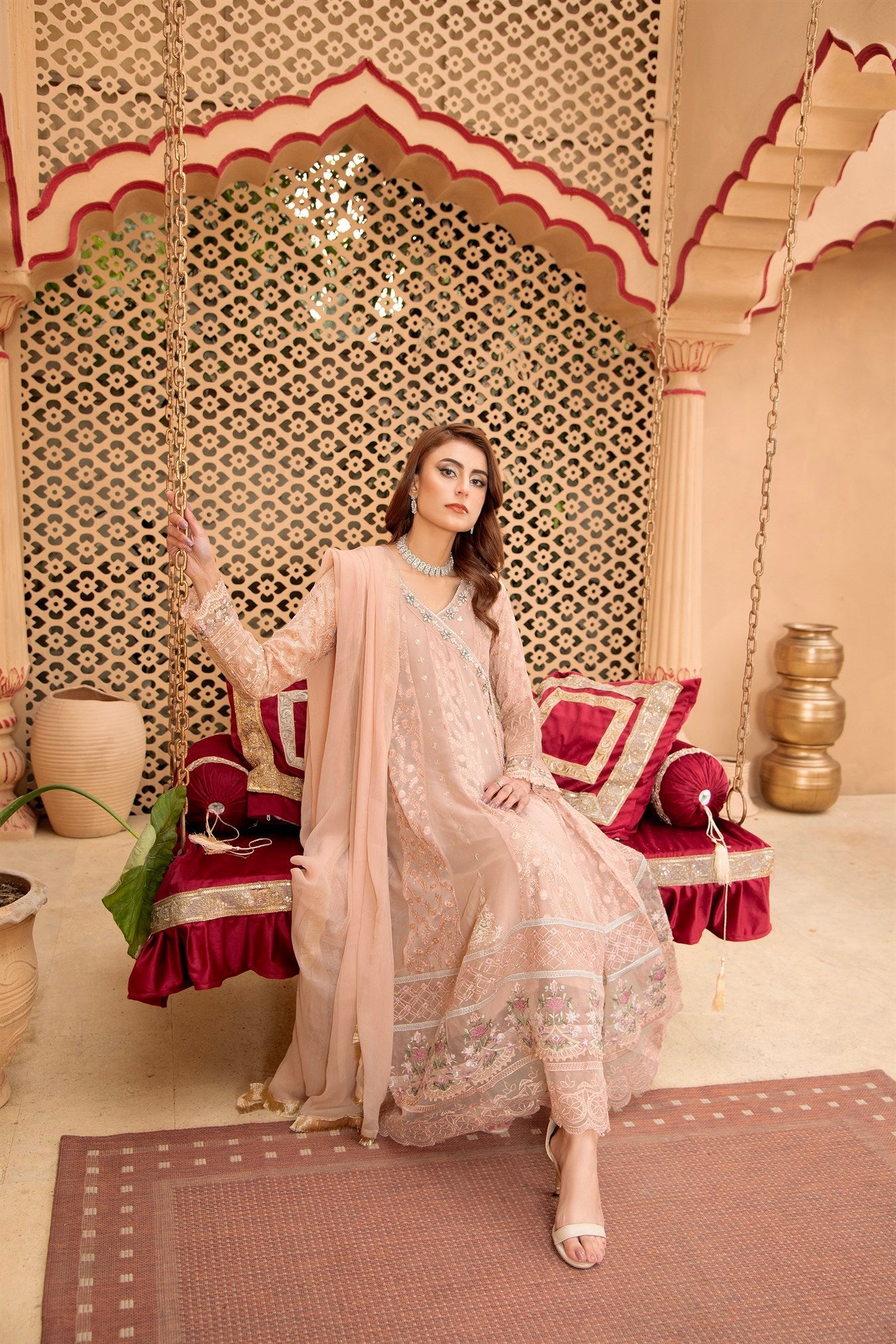 Angrakha-B-008 - PEACH - LUXURY PRET