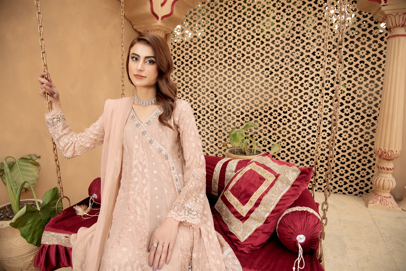 Angrakha-B-008 - PEACH - LUXURY PRET