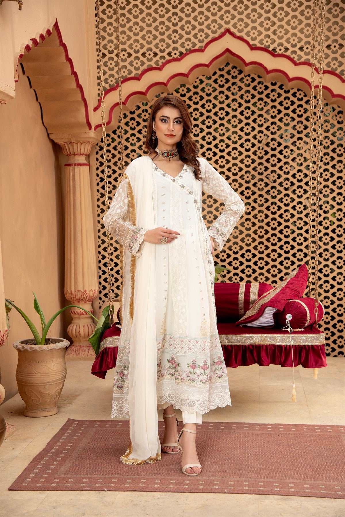 Angrakha-B-008 - OFF WHITE - LUXURY PRET