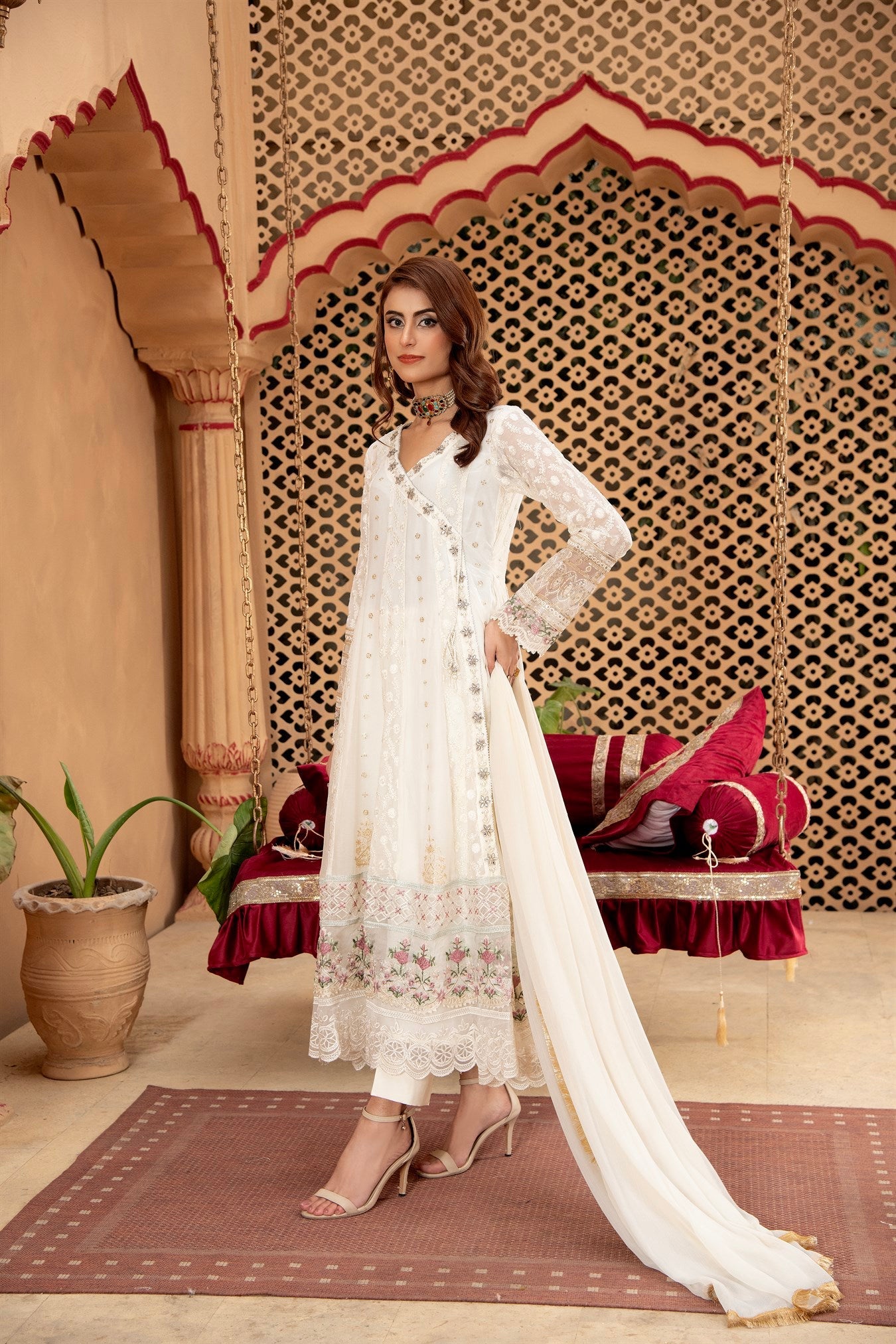 Angrakha-B-008 - OFF WHITE - LUXURY PRET