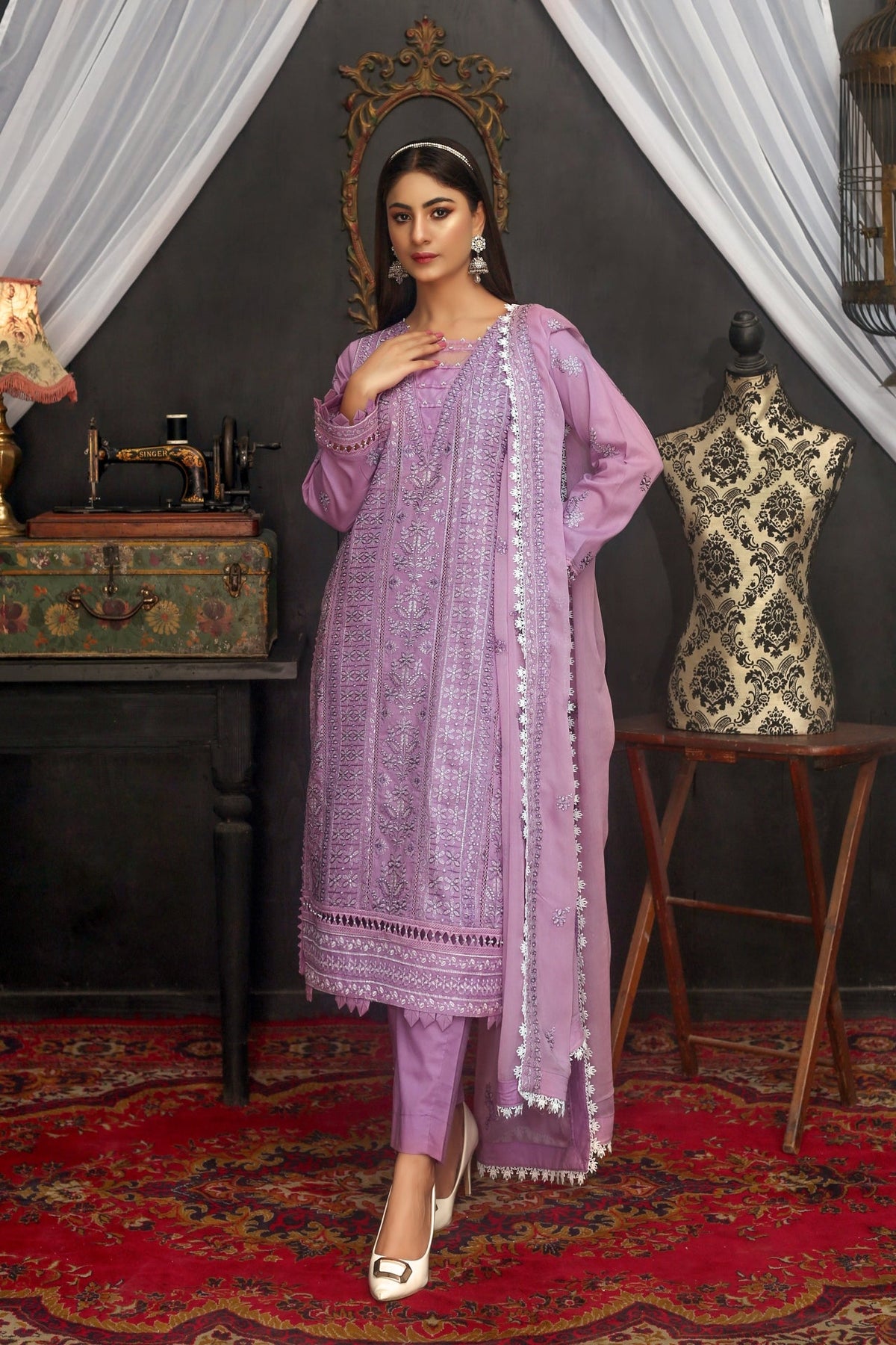 THREADS & WEAVES - EMBROIDERED LAWN - UNSTITCHED