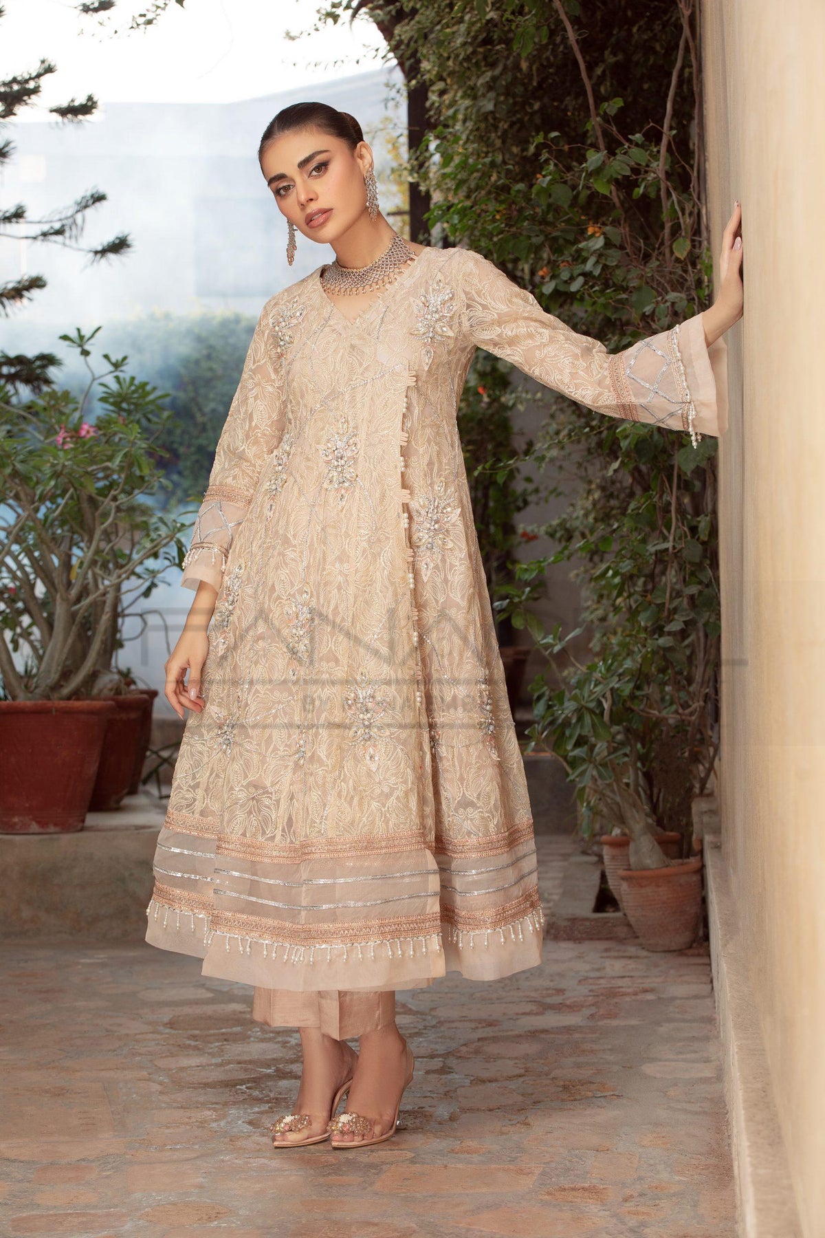 K-173 - CREAMY - AFFAIR - LUXURY PRET,Anarkali Frok