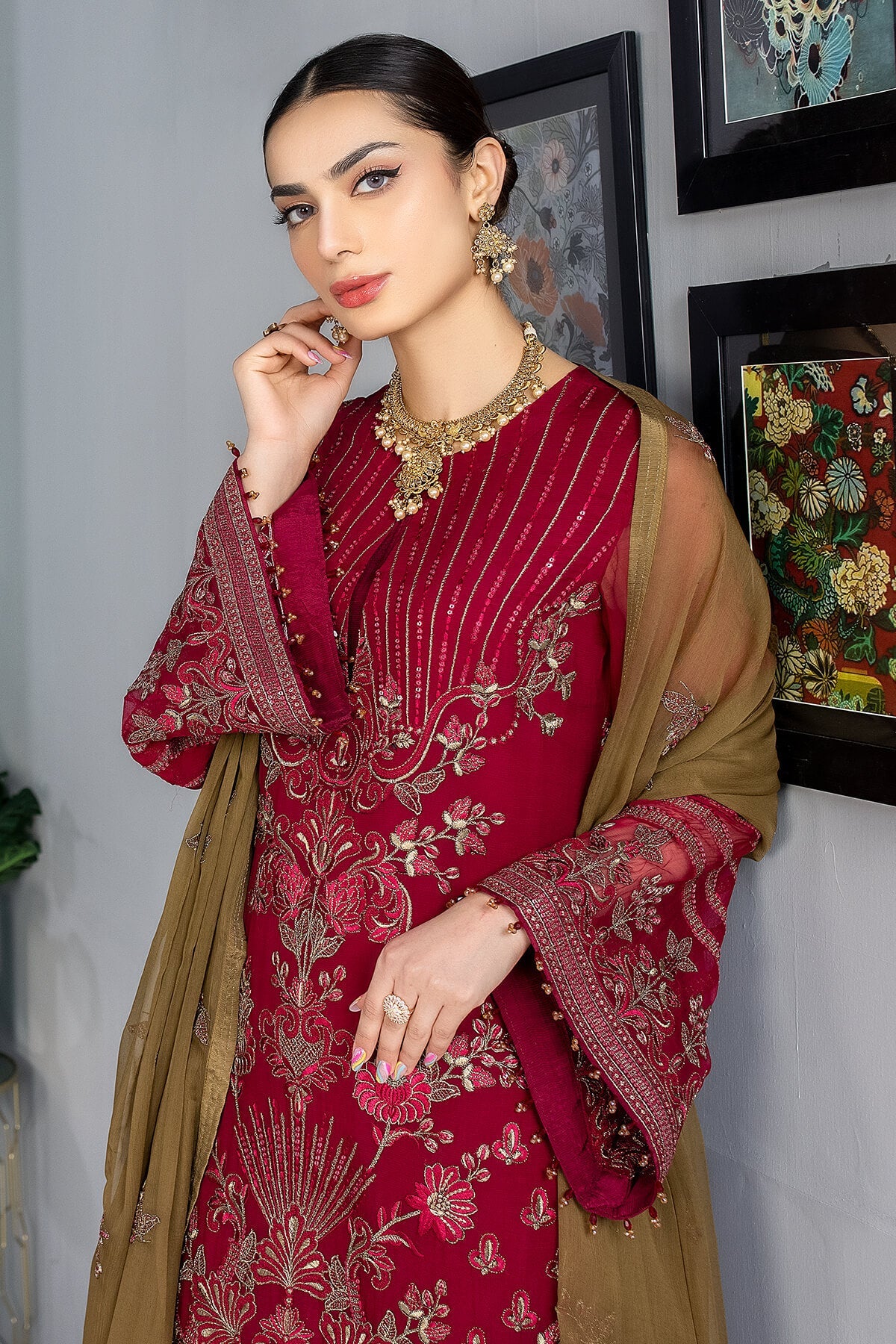 FLOSSIE - KUCH KHAS - RED RUBIN - UNSTITCHED