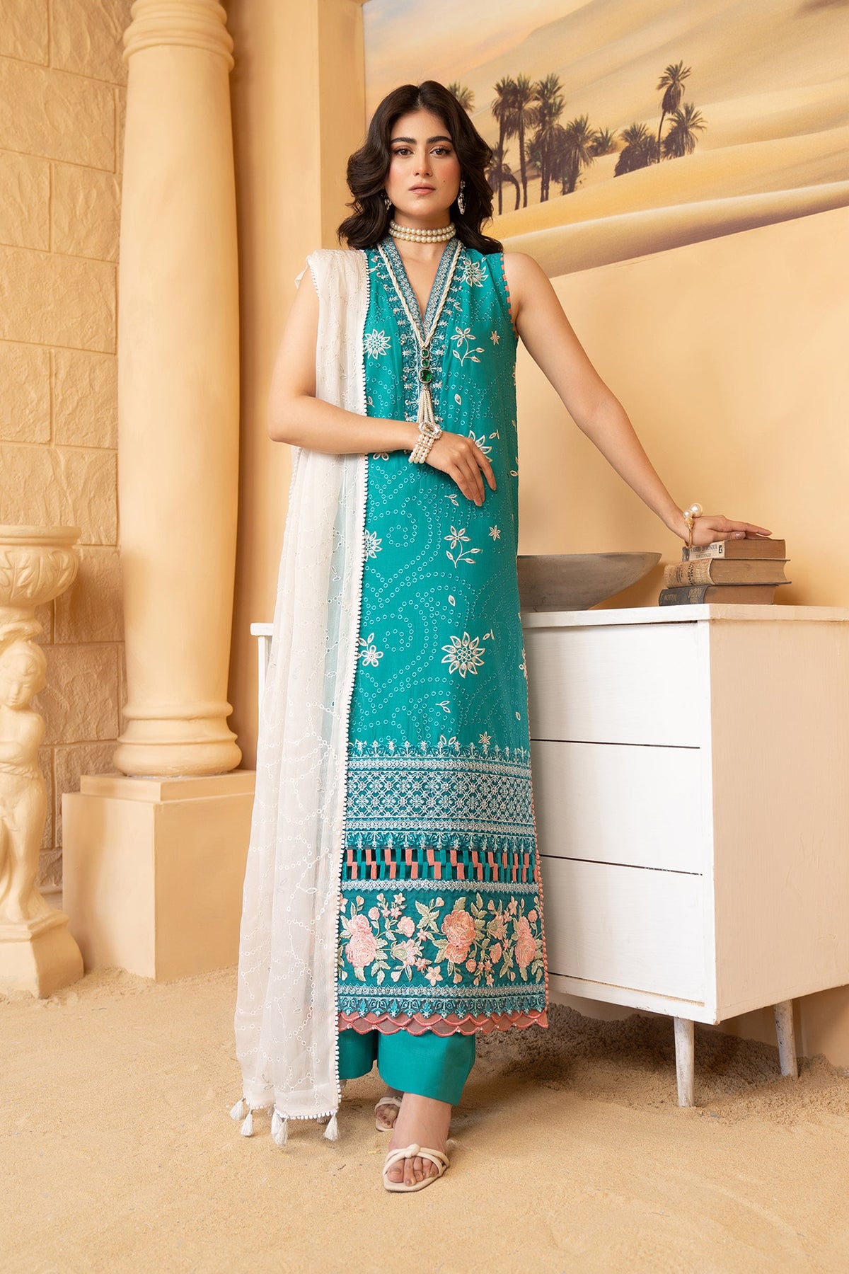 TURQUOISE - SUMMER LUXUERY LAWN '24 - UNSTITCHED