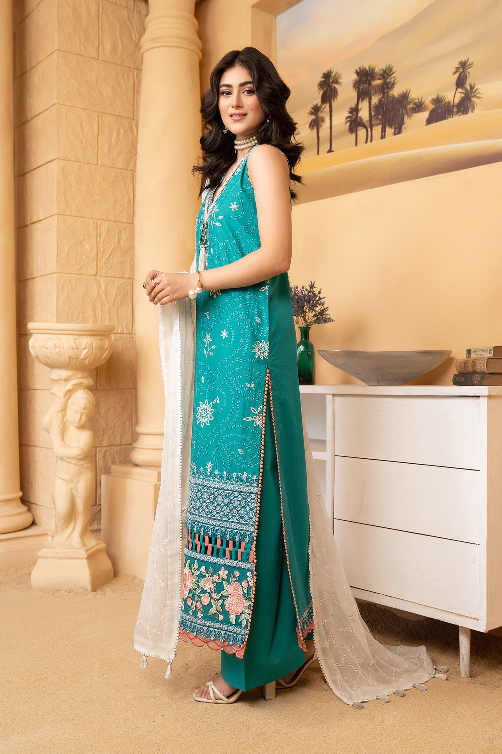 TURQUOISE - SUMMER LUXUERY LAWN '24 - UNSTITCHED