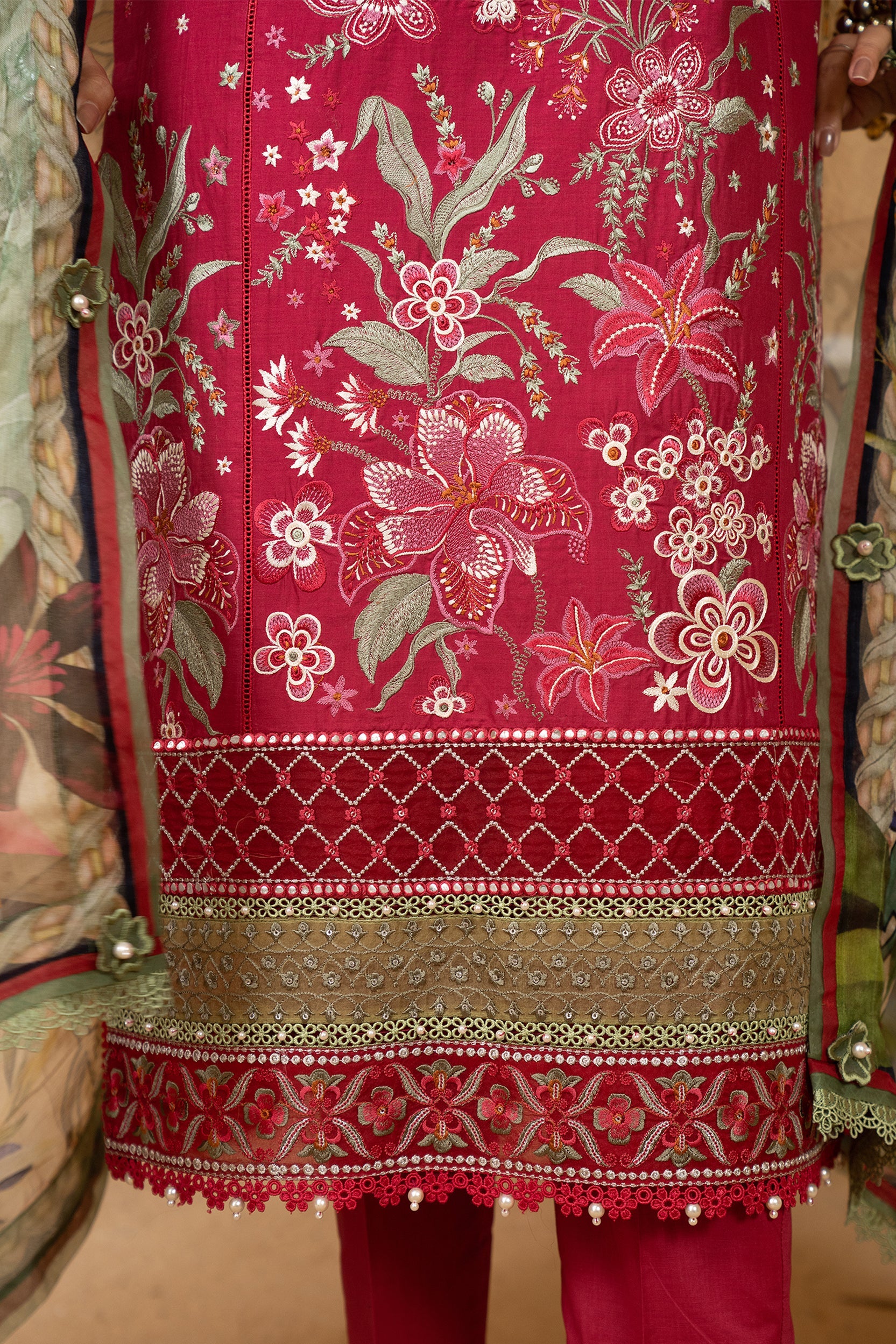 SCARLET RED - SUMMER LUXUERY LAWN '24 - UNSTITCHED