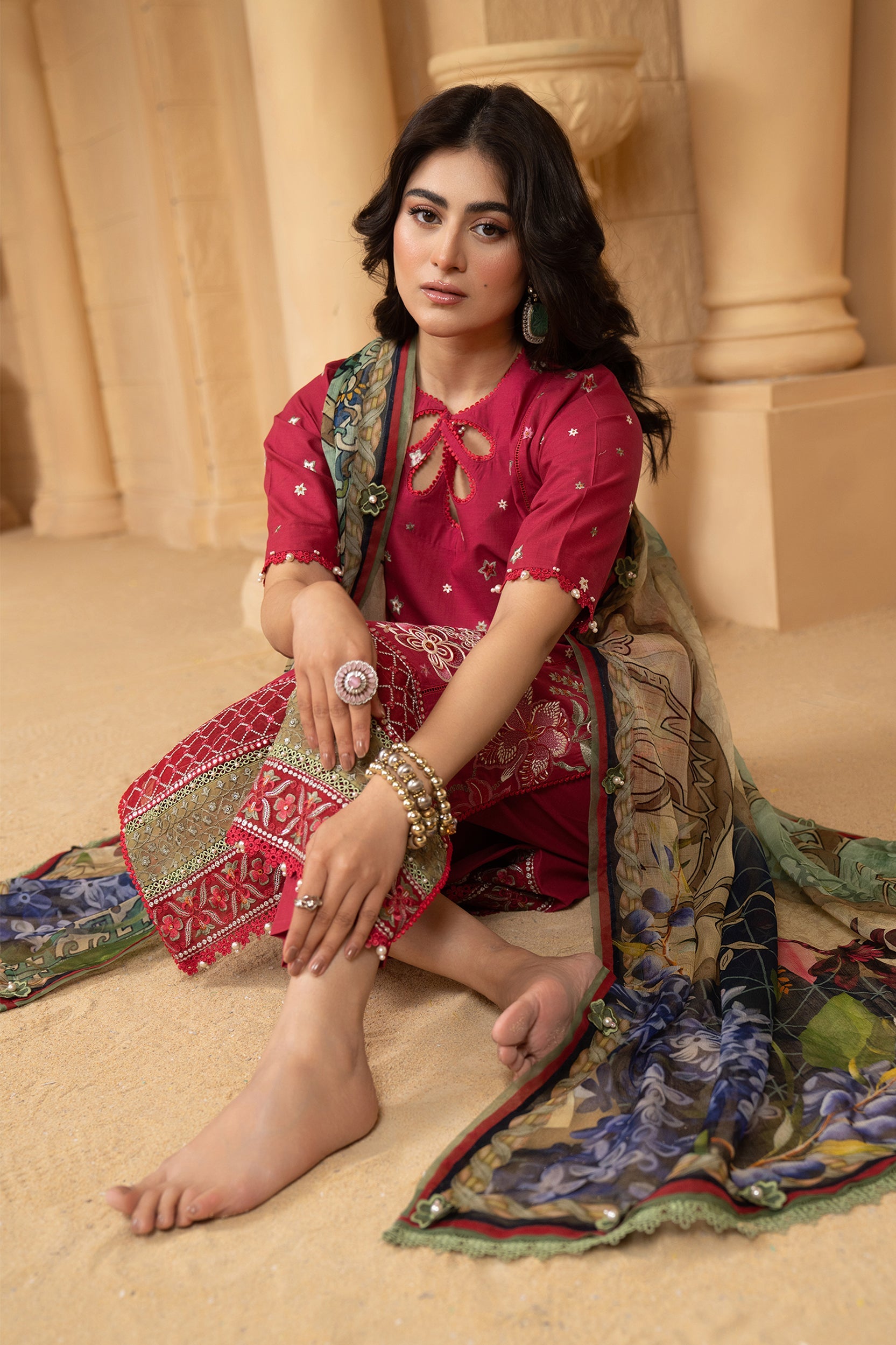 SCARLET RED - SUMMER LUXUERY LAWN '24 - UNSTITCHED