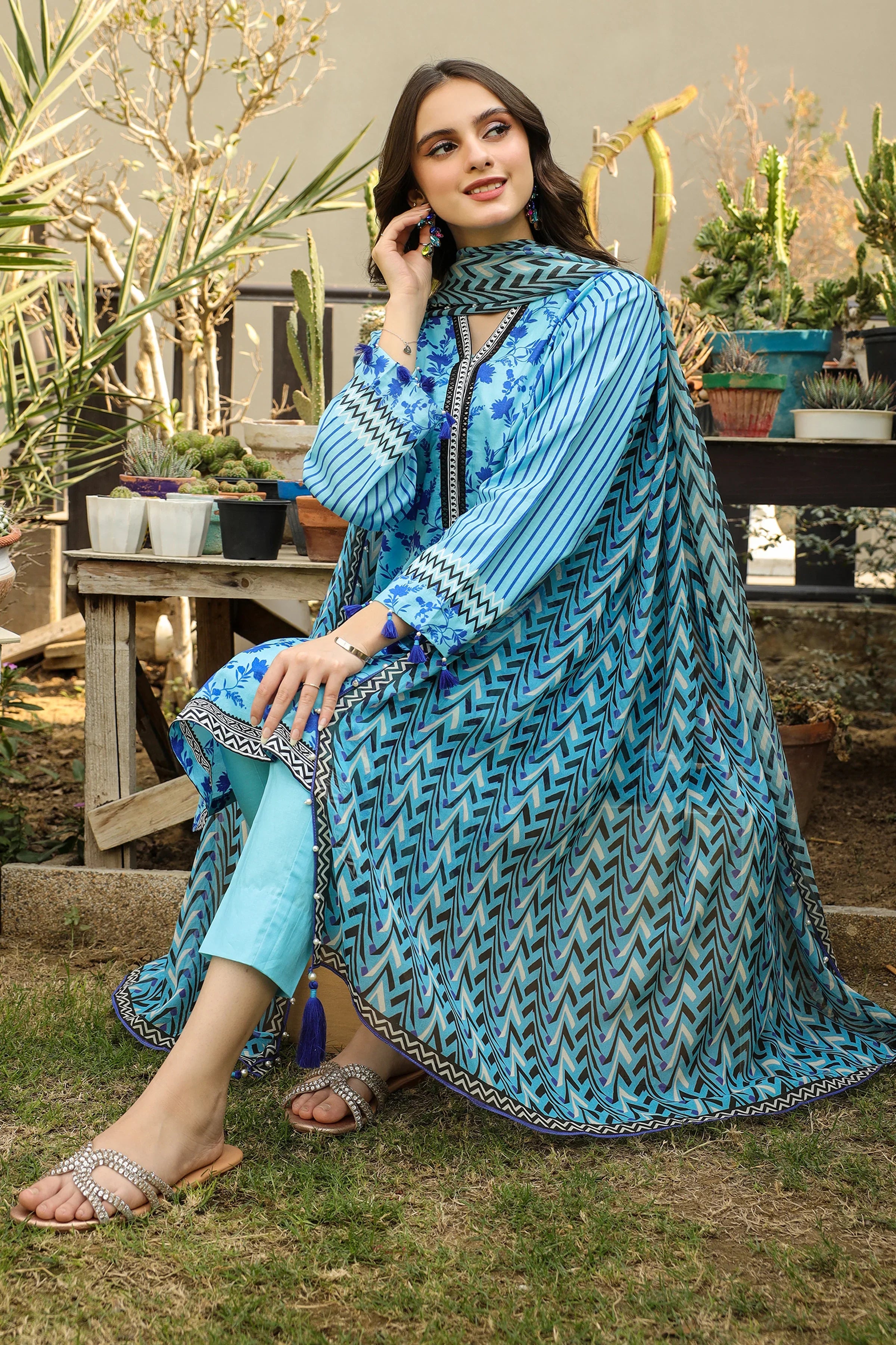 KOMAL PRINTS - LG-SR-0147-B - UNSTITCHED