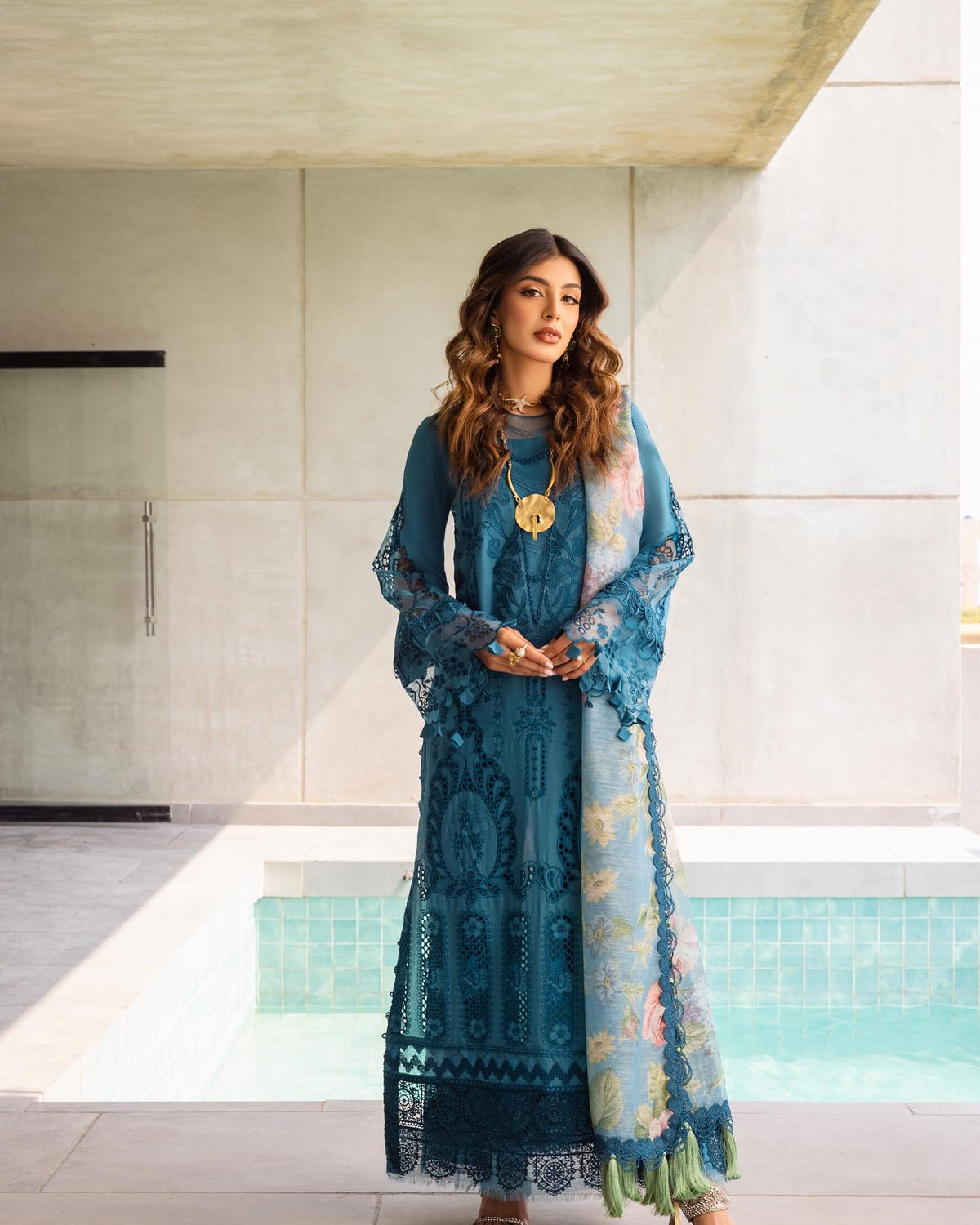 Saira Rizwan - LUXURY LAWN '24 - SAPPHIRE - UNSTITCHED