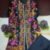 3 Piece Silk Embroidered Gown Set