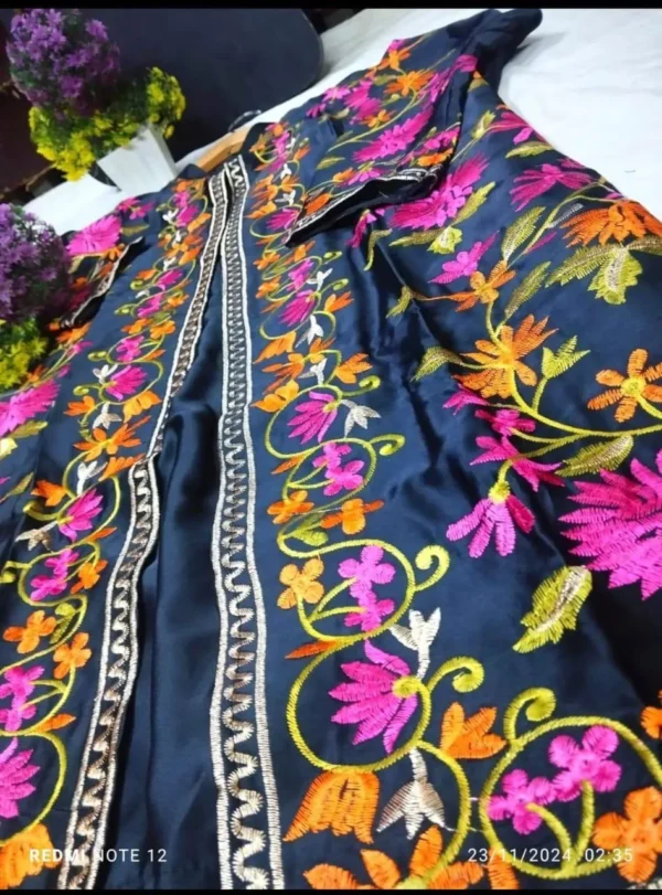 3 Piece Silk Embroidered Gown Set 3 Piece Silk Embroidered Gown Set