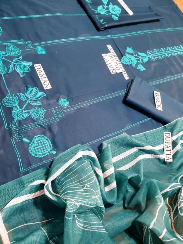 3PC Embroidered Lawn Suit 3PC Embroidered Lawn Suit