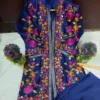 3Pcs Silk Embroidered Gown Suit