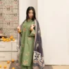 Green Embroidered 3 Pcs Unstitched Suit