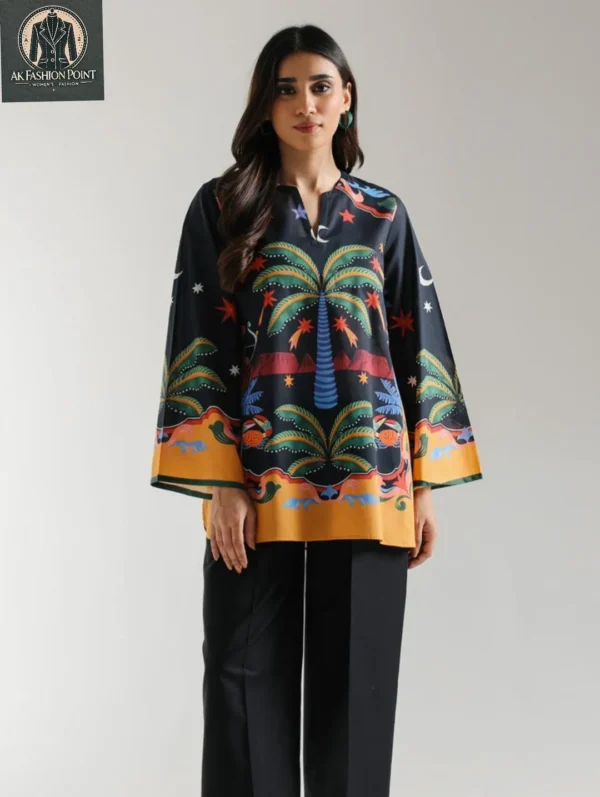 Lawn Digital Print Shirt - Black Lawn Digital Print Shirt - Black