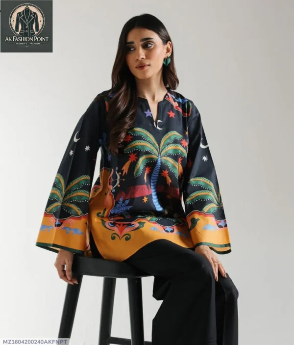 Lawn Digital Print Shirt - Black Lawn Digital Print Shirt - Black