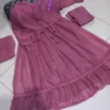 Pink Chiffon Maxi Set 3Pcs