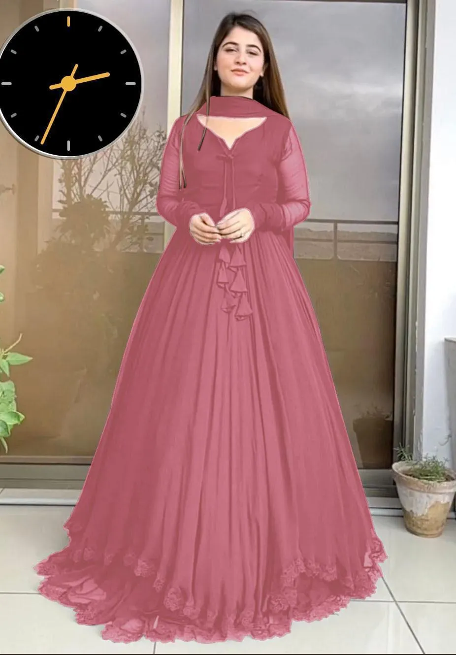 Pink Chiffon Maxi Set 3Pcs