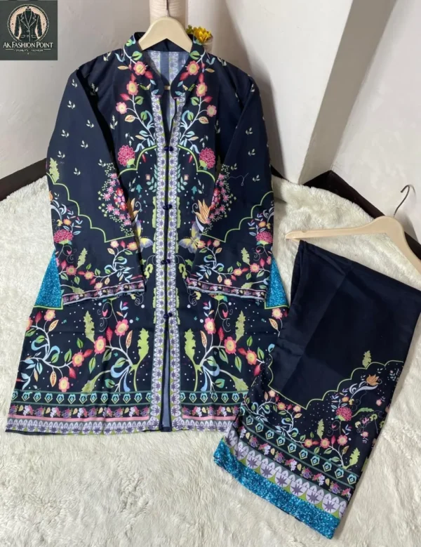 Swiss Lawn 2PC Printed Suit Black Swiss Lawn 2PC Printed Suit Black