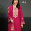 Women's Embroidered Dhanak Suit 3PC Pink