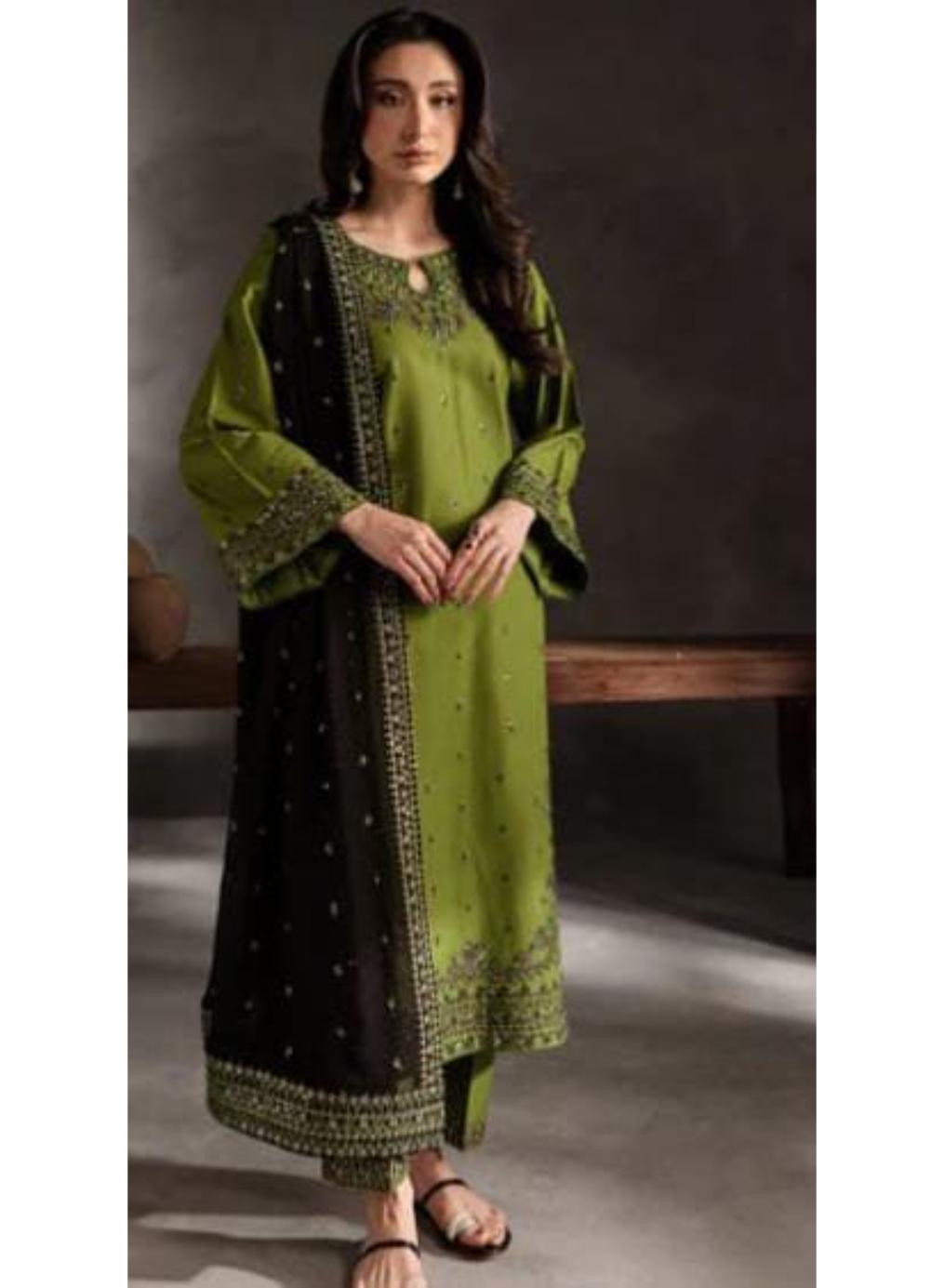 Women's Green Linen Suit 3PC