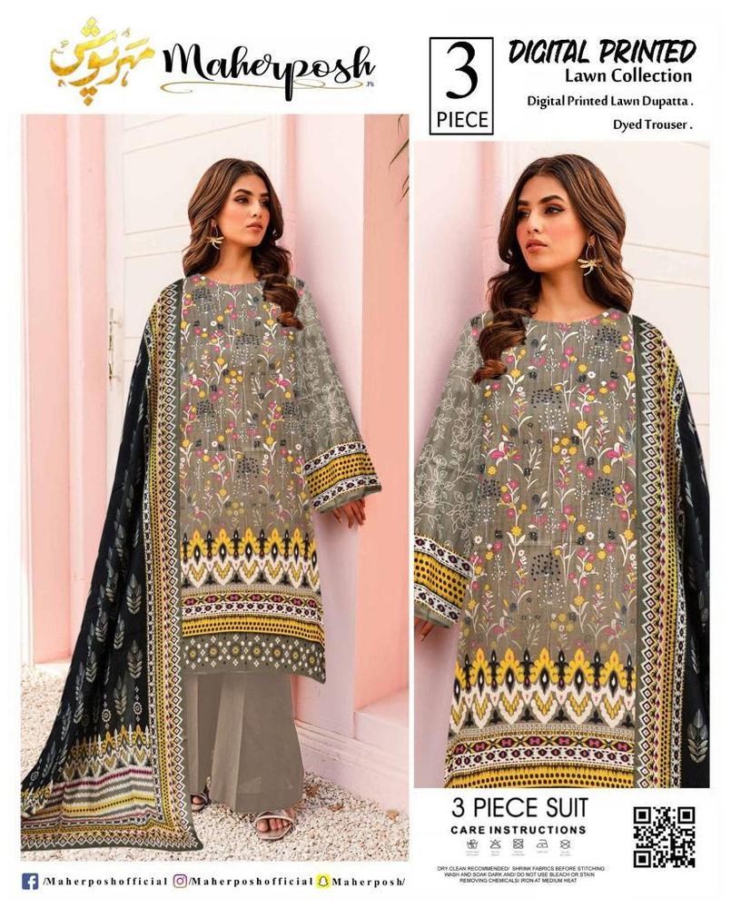 Women's Lawn Suit 3Pcs Unstitched Print