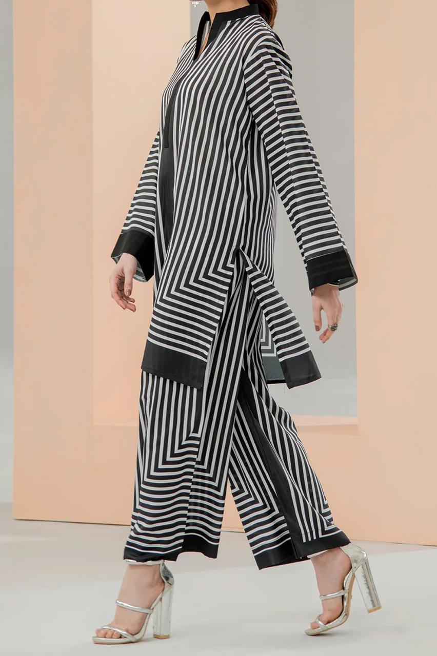 Women's Printed V-Neck 2 PC Suit Set
